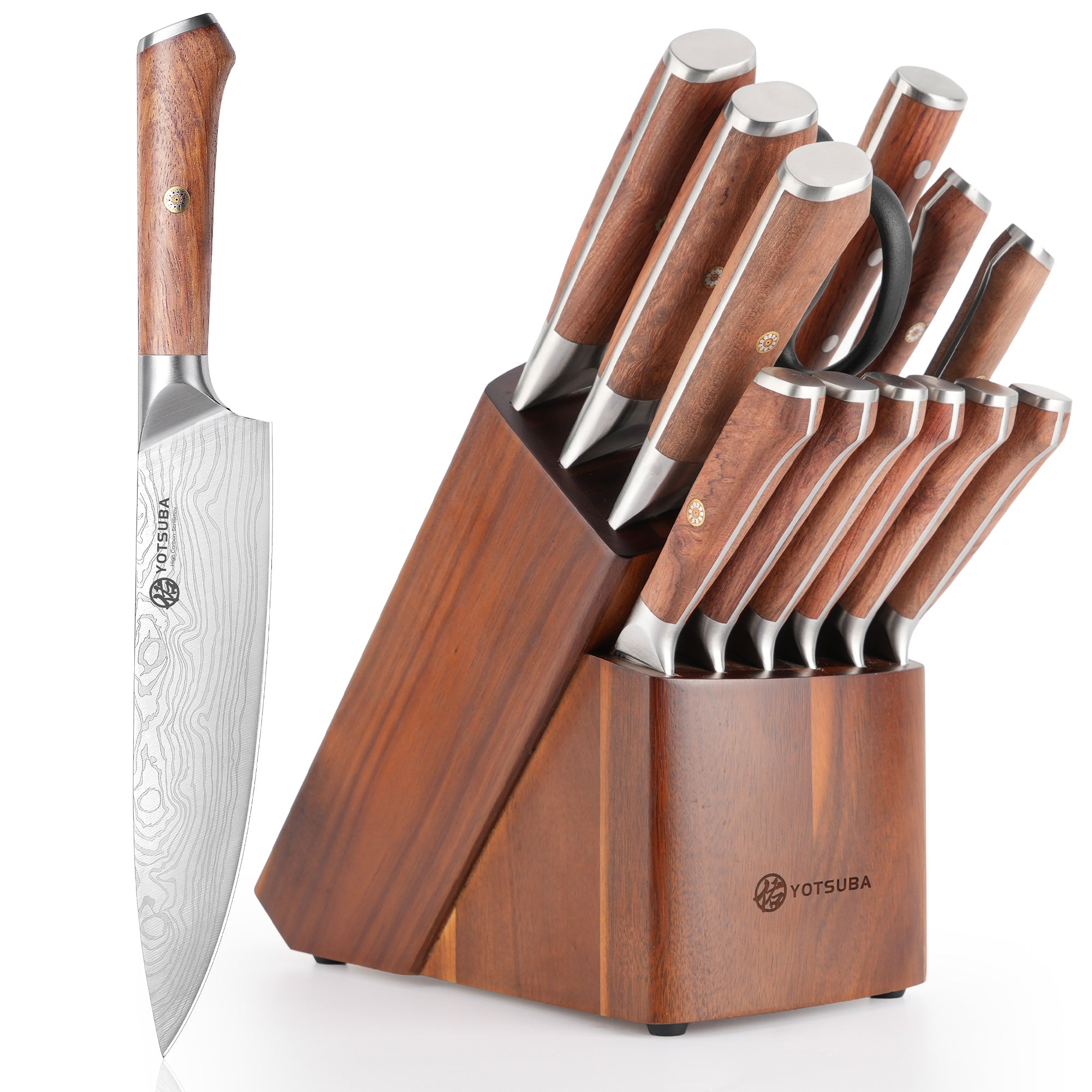 YOTSUBA AT2/14-PCS Kitchen Knife Block Set Chef Knives