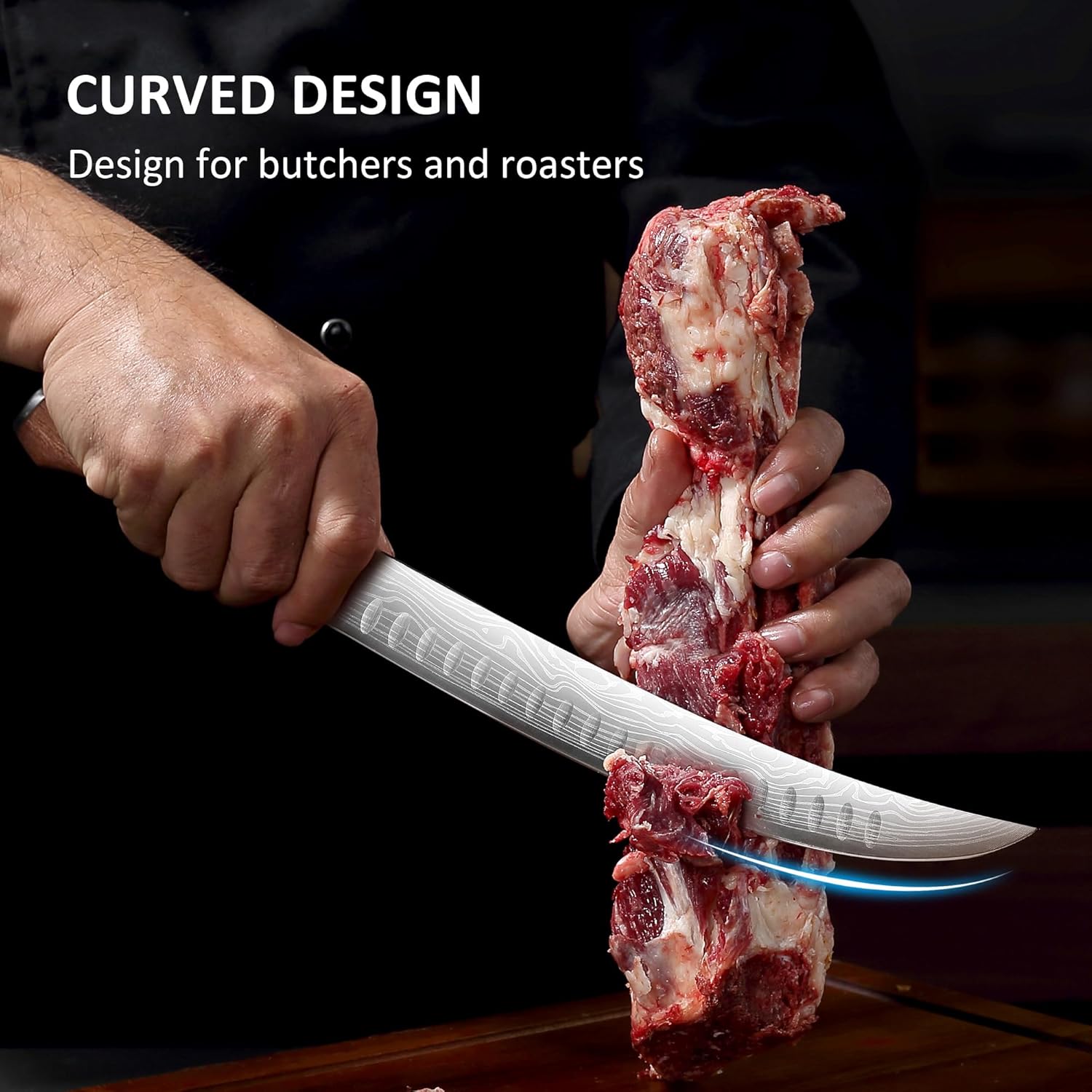 YOTSUBA Kitchen Knife Set with Block, High Carbon Stainless Steel Sharp Knife, with Gift Box (10 inch Break Knife)