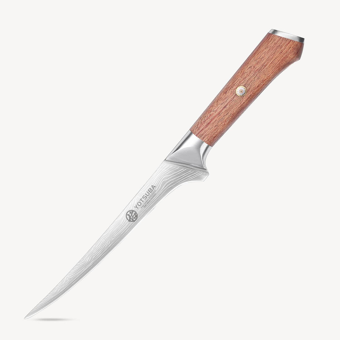 Yotsuba Fillet  knife with hollow edge blade and walnut wood handle